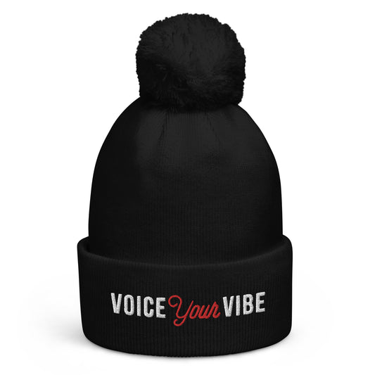 Voice Your Vibe Pom Pom Beanie