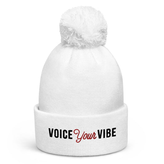 Voice Your Vibe Pom Pom Beanie