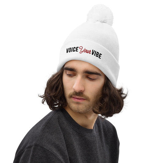 Voice Your Vibe Pom Pom Beanie